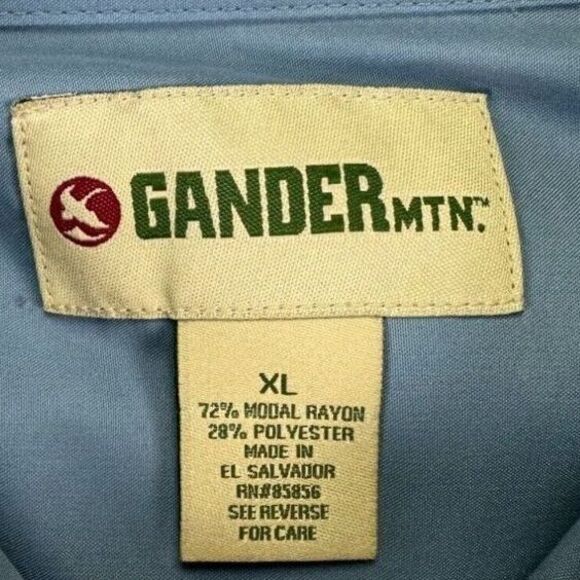 Gander Mountain Shirt Adult XL Blue Fishing Button Down Flap Pockets Outdoor Men - Picture 3 of 5